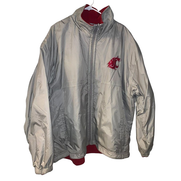 Vintage Washington State University Cougars WSU Jacket Men's Size L Reversible - Picture 1 of 12